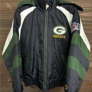 Vintage Green Bay Packers Pro Player Puffer Jacket NFL Football Mens Sz Medium